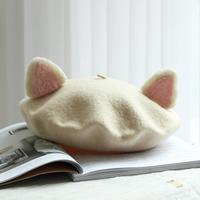 Sweet cat ear wool beret ,more colors - Thumbnail 1