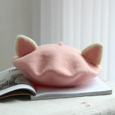 Sweet cat ear wool beret ,more colors