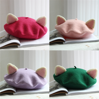 Sweet cat ear wool beret ,more colors - Thumbnail 4