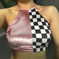 Velvet Checker Tank Top - Thumbnail 2