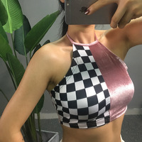 Velvet Checker Tank Top - Thumbnail 4