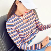 Hollow Heart Rainbow Stripe Top (S-XL) - Thumbnail 1