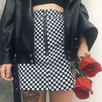VINTAGE 90'S CHECKER SKIRT - Thumbnail 2