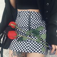 VINTAGE 90'S CHECKER SKIRT - Thumbnail 3
