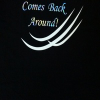 What Goes Around! Comes back Around! (Black,Red, Holographic Spectrum & White) T-shirt. - Thumbnail 1
