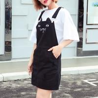 Korean Kitty Face Suspender Dress - Thumbnail 3