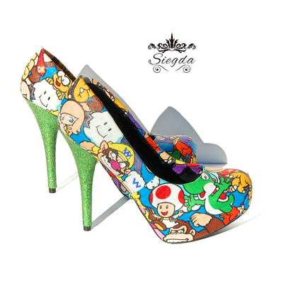 Mario party glitter platform heels 
