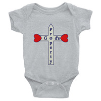 Jesus Cross Infant Bodysuit religious baby clothes - Thumbnail 3