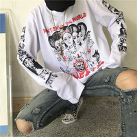 don't shun the world gothic long sleeved t-shirt - Thumbnail 1