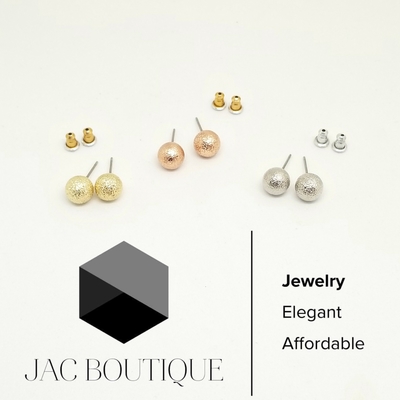 Round stud earrings - set of 3