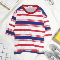 red blue stripe t-shirt - Thumbnail 1