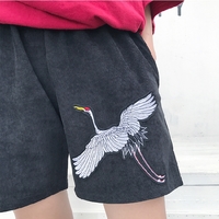 CRANE EMBROIDERED SHORTS - Thumbnail 1
