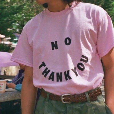 No thank you pink tee - Thumbnail 4
