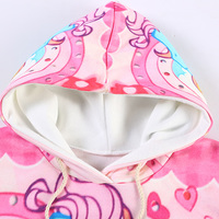 * Free Ship* pink horse cartoon fleece hoodie - Thumbnail 2