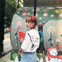 Kawaii Cat Print T-shirt - Thumbnail 1