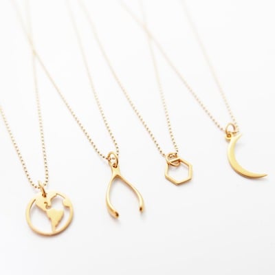 Dainty 24kt gold plated sterling silver necklace 