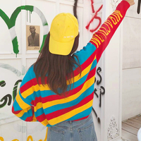 Rainbow Striped Knit Sweater - Thumbnail 3