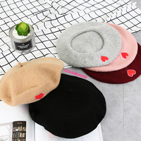 HARAJUKU SOFT WOOL HEART BERET - Thumbnail 4