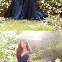 special-occasion prom dress, fashion bridesmaid dress, navy blue bridesmaid dress, popular bridesmaid dresses, dresses for wedding, BD17610 - Thumbnail 1