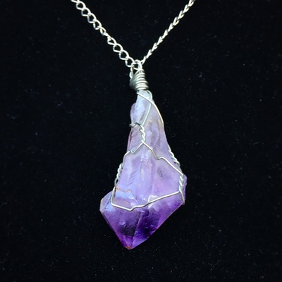 Large-amethyst-stone necklace