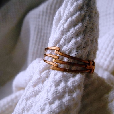 Adjustable copper unisex ring