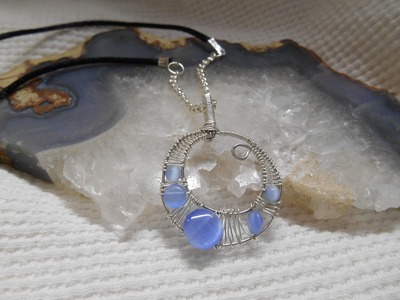 Blue Catseye moon necklace