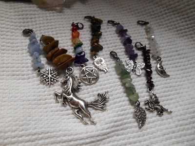 Charm and gemstone keychains/zipper pulls