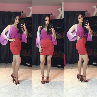 Bebe Ombre Bodycon Dress - XS