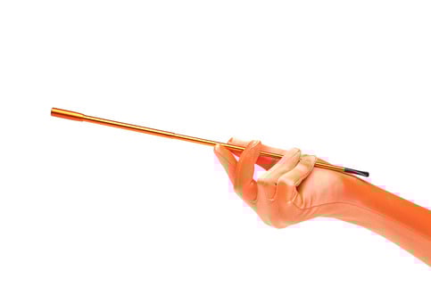 Orange Extendable Cigarette Holder and Long Satin Glove Costume Accessory Set