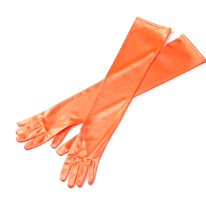 Orange Extendable Cigarette Holder and Long Satin Glove Costume Accessory Set - Thumbnail 1