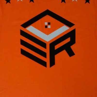 Er cube. (orange,black & white) t-shirt.