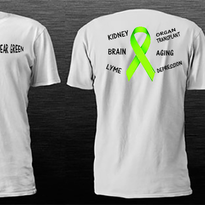 Custom made " i wear green"  awareness t-shirt  cotton cotton blend tee shirt