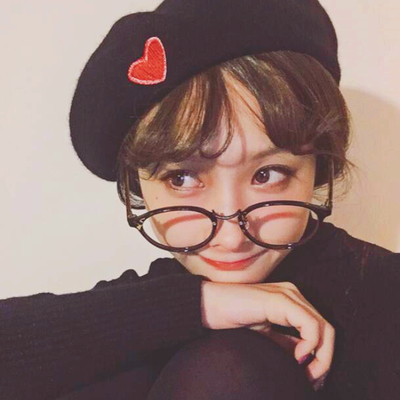 Harajuku soft wool heart embroidery beret - Thumbnail 2