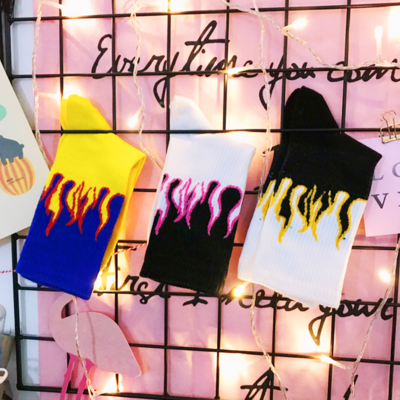Free shipping-colored flame socks - Thumbnail 5