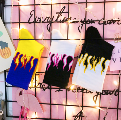 Free Shipping-COLORED FLAME SOCKS