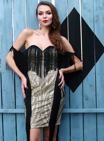 Off Shoulder Fringe Dress