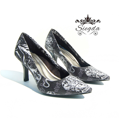 Harry potter black and white pointed toe 3 inch heels 