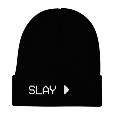 Slay embroidered winter cap - black