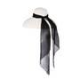 Miu Premium Oversized Holiday Straw Hat with Silk Chiffon Scarf-1
