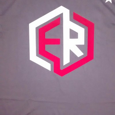 Er hexagon. (dark grey,red & white) t-shirt.