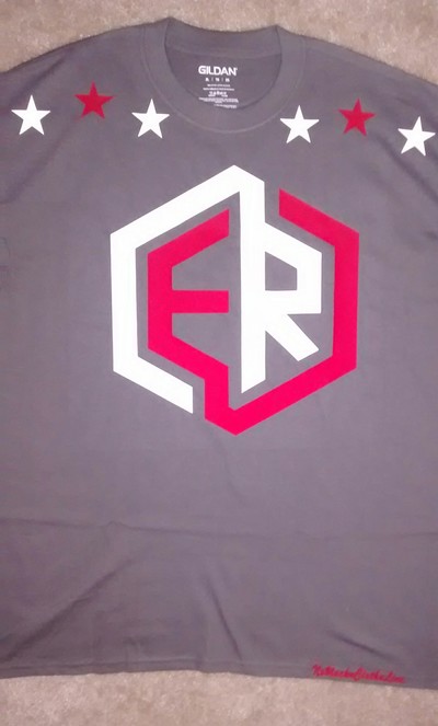 ER Hexagon. (Dark Grey,Red & White) T-shirt.