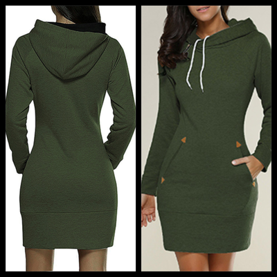 Plus Size: Sweater Hoodie Mini Dress