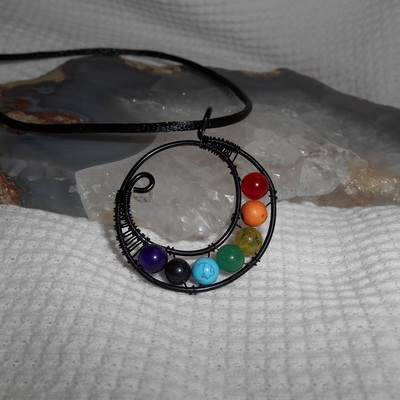 Chakra moon necklace