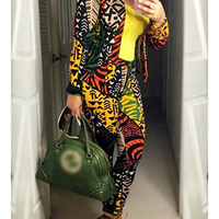 African Print Two Piece Suit - Thumbnail 1