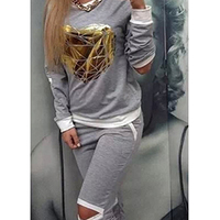 Two Piece Grey Sweatsuit  - Thumbnail 1