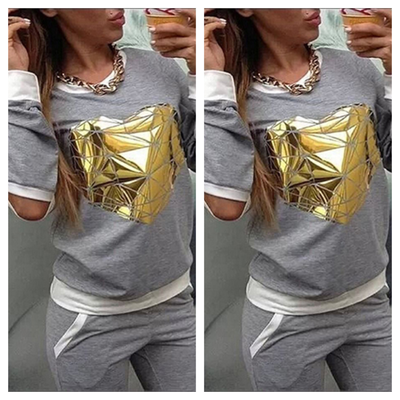 Two Piece Grey Sweatsuit 