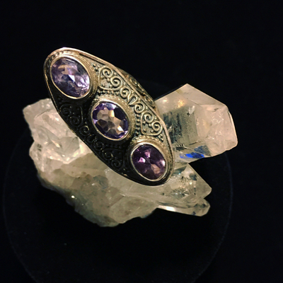 Amethyst cuff ring size 9 - Thumbnail 5