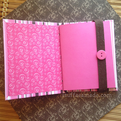 Blank - pink and brown stripe journal