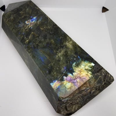 Large labradorite obelisk tower