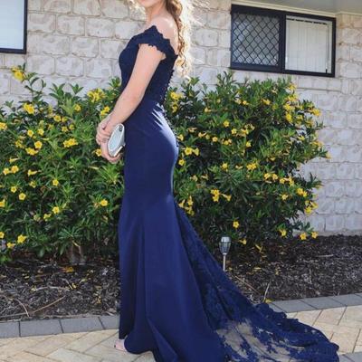 Navy blue prom dresses, prom dresses 2018, evening gowns - Thumbnail 3